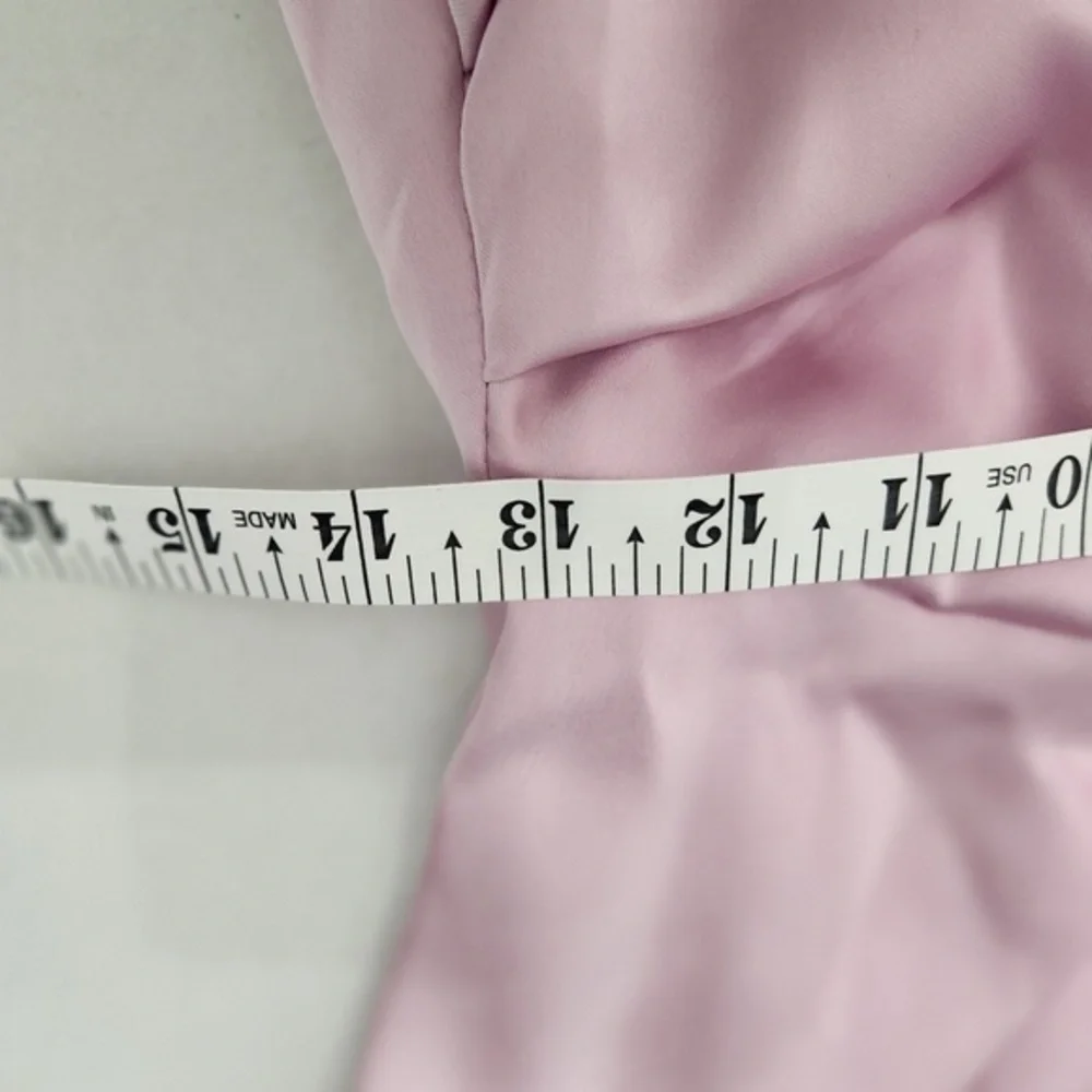 Zara Dress Womens Size Small Light Pink‎ Shirt Satin Collared Wrap Elegant Dress - Picture 13 of 14